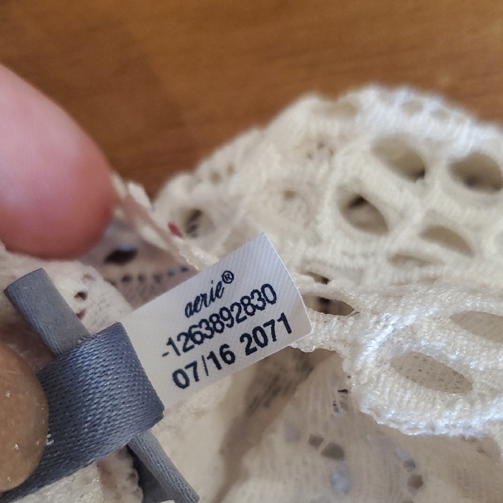 Romantic Coquette Aerie Lace Bralette in Ivory White Sz M - Picture 5 of 9